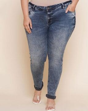 mid-rise stretchable jeans