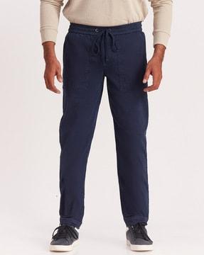 mid rise tapered fit jogger pants
