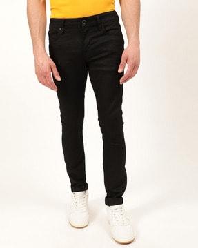 mid-rise tapered jeans