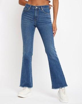 mid rise tapered jeans