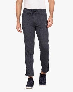 mid-rise tapered track pants with drawstring