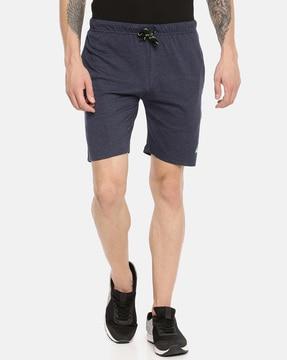 mid-rise textured shorts