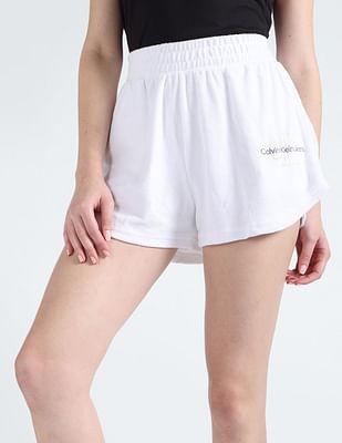 mid rise towelling shorts