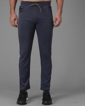 mid-rise track pant with waist tie-up