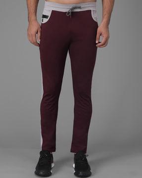 mid-rise track pant with waist tie-up