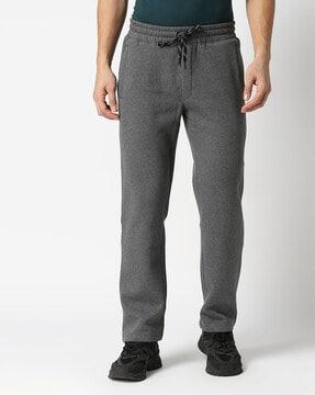 mid rise track pants with drawstring waist