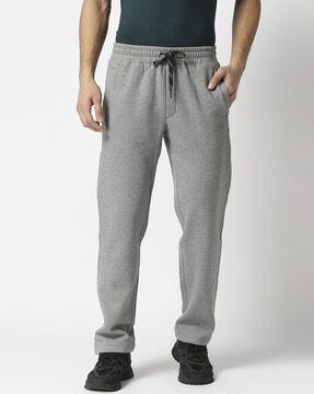 mid rise track pants with drawstring waist