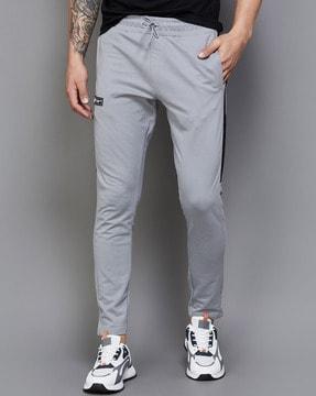 mid-rise track pants with elasticated drawstring waist