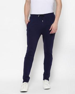 mid-rise track pants with elasticated drawstring waist