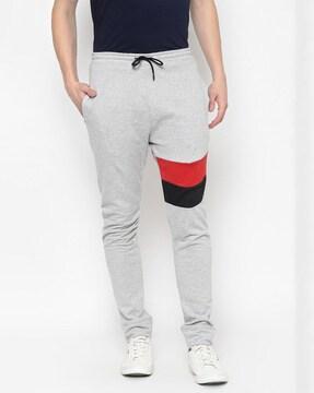 mid-rise track pants with elasticated drawstring waist