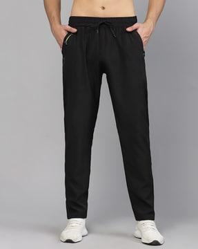 mid-rise track pants with elasticated waist