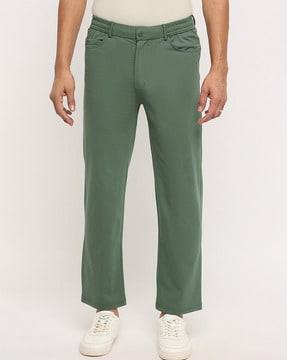 mid-rise track pants with elasticated waist