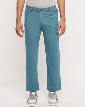 mid-rise track pants with elasticated waist