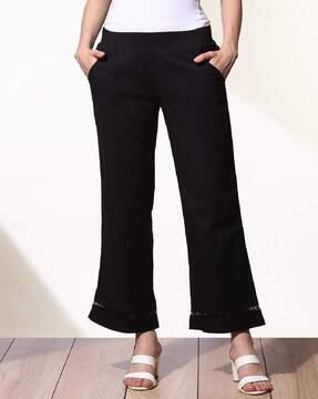 mid-rise trousers with insert pockets