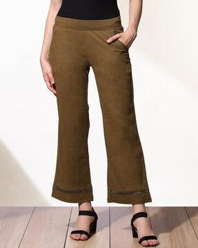 mid-rise trousers with insert pockets