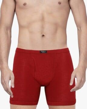 mid-rise trunks with elasticated waistband