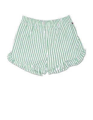 mid rise vertical stripe shorts