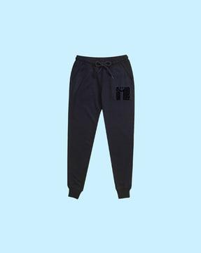 mid-rise waist joggers with drawstrings