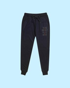 mid-rise waist joggers with drawstrings