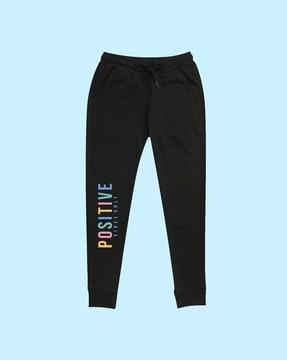 mid-rise waist joggers with drawstrings