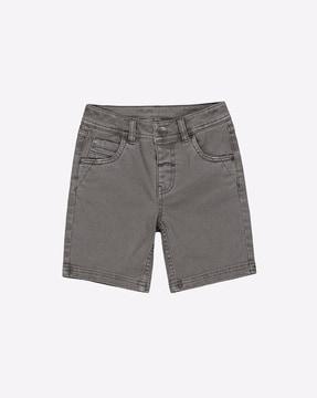 mid-rise washed cotton shorts