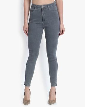 mid-rise washed skinny jean