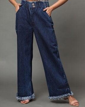 mid-rise wide jeans