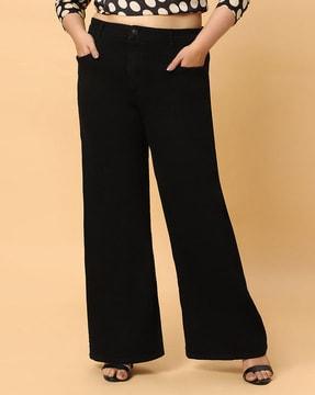 mid-rise wide-leg jeans