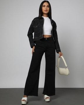 mid-rise wide-leg jeans