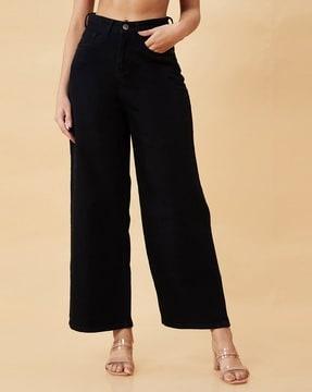 mid-rise wide-leg jeans