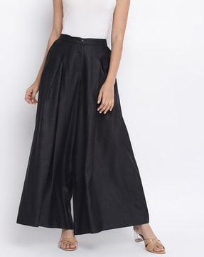 mid-rise wide leg palazzos