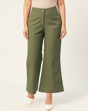 mid-rise wide leg trousers