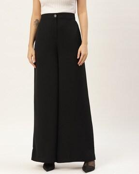 mid-rise wide leg trousers