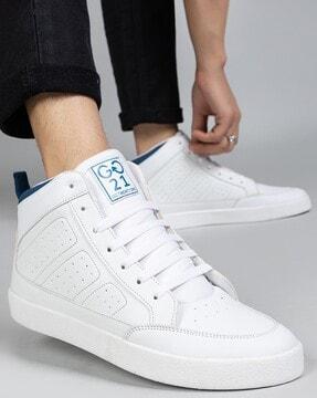mid-top lace-up sneakers