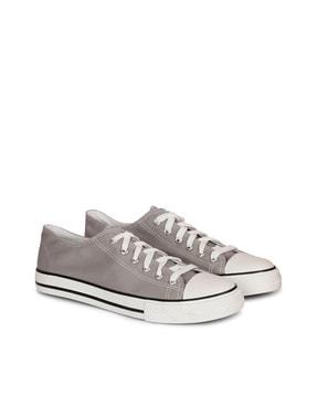 mid-tops lace-up canvas shoes