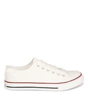 mid-tops lace-up canvas shoes