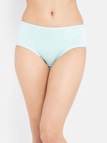mid waist butterfly print hipster panty in sky blue-cotton blue