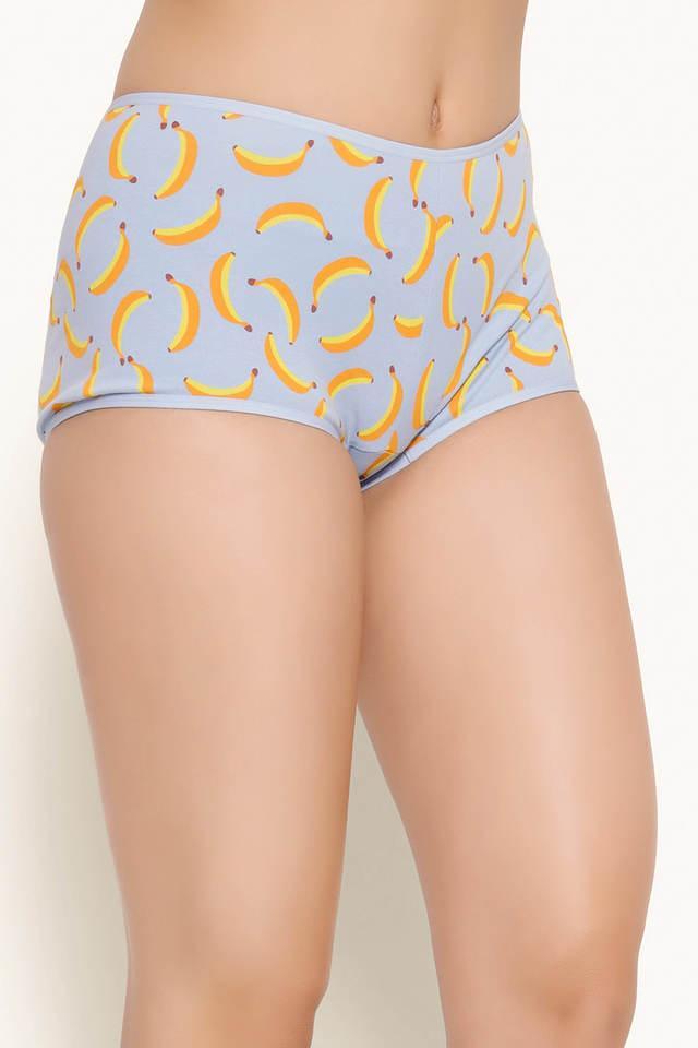 mid waist fruit print boyshorts in powder blue - cotton