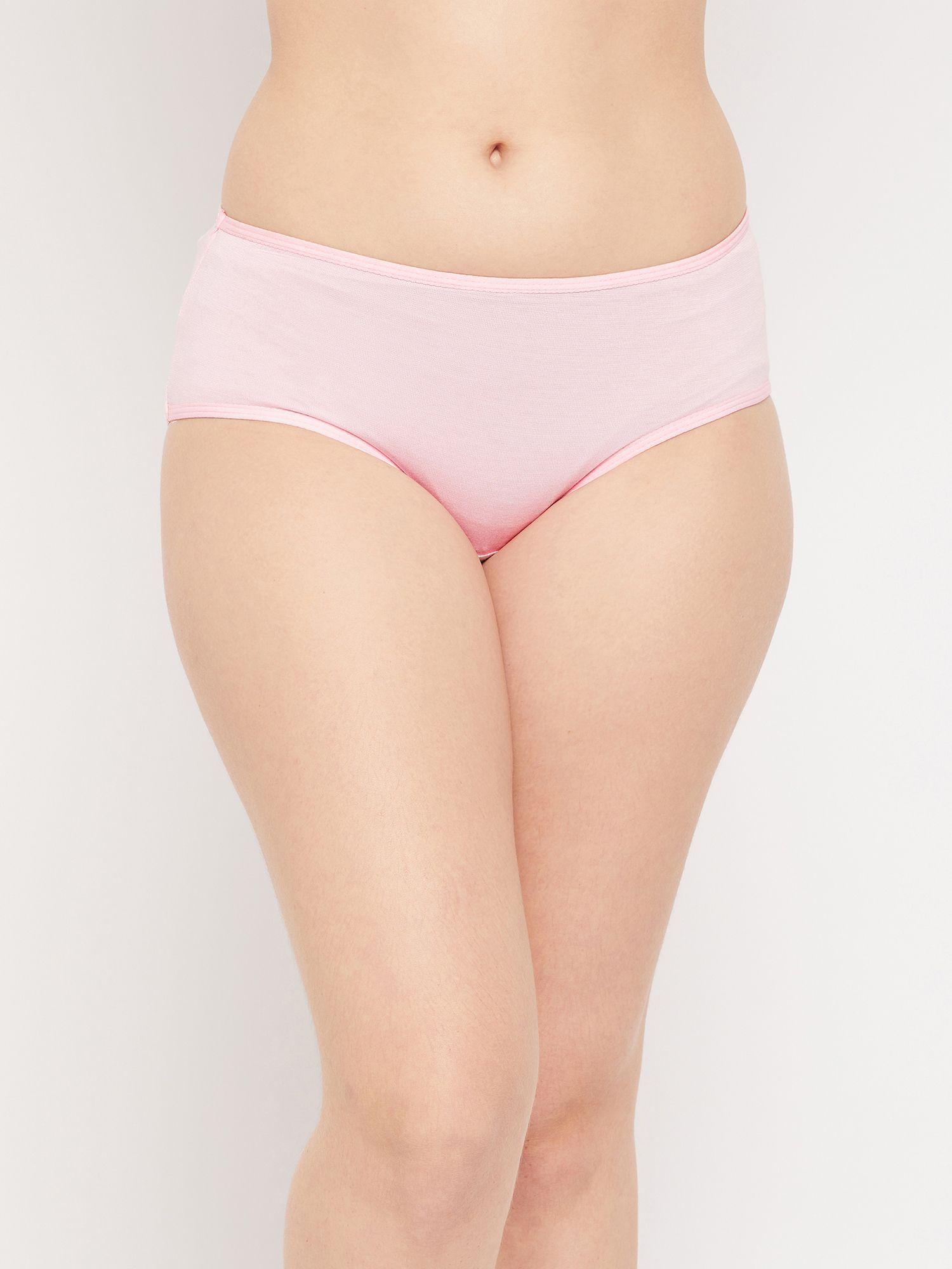 mid waist hipster panty in soft pink cotton