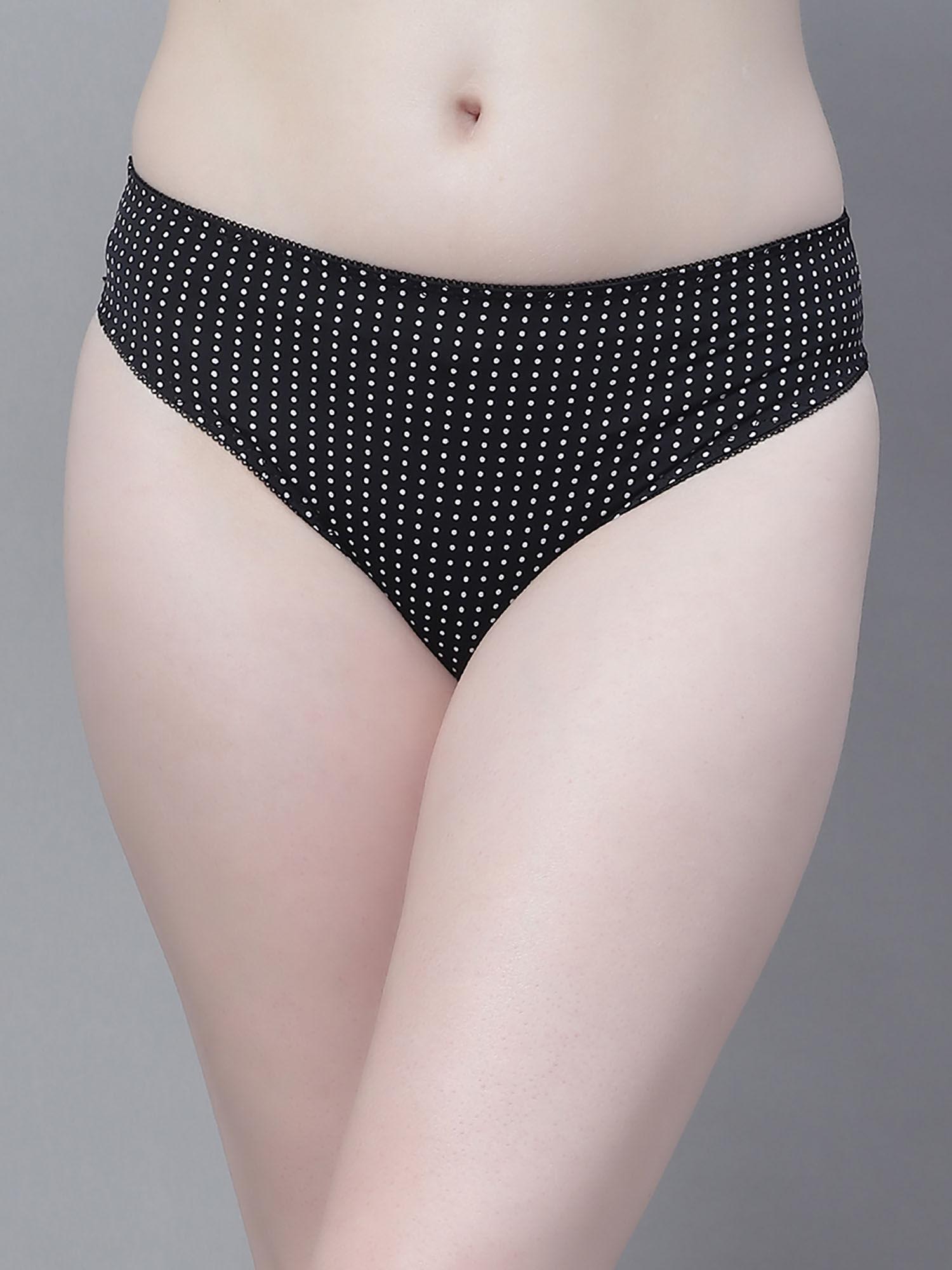 mid waist polka dot print bikini panty in polyester