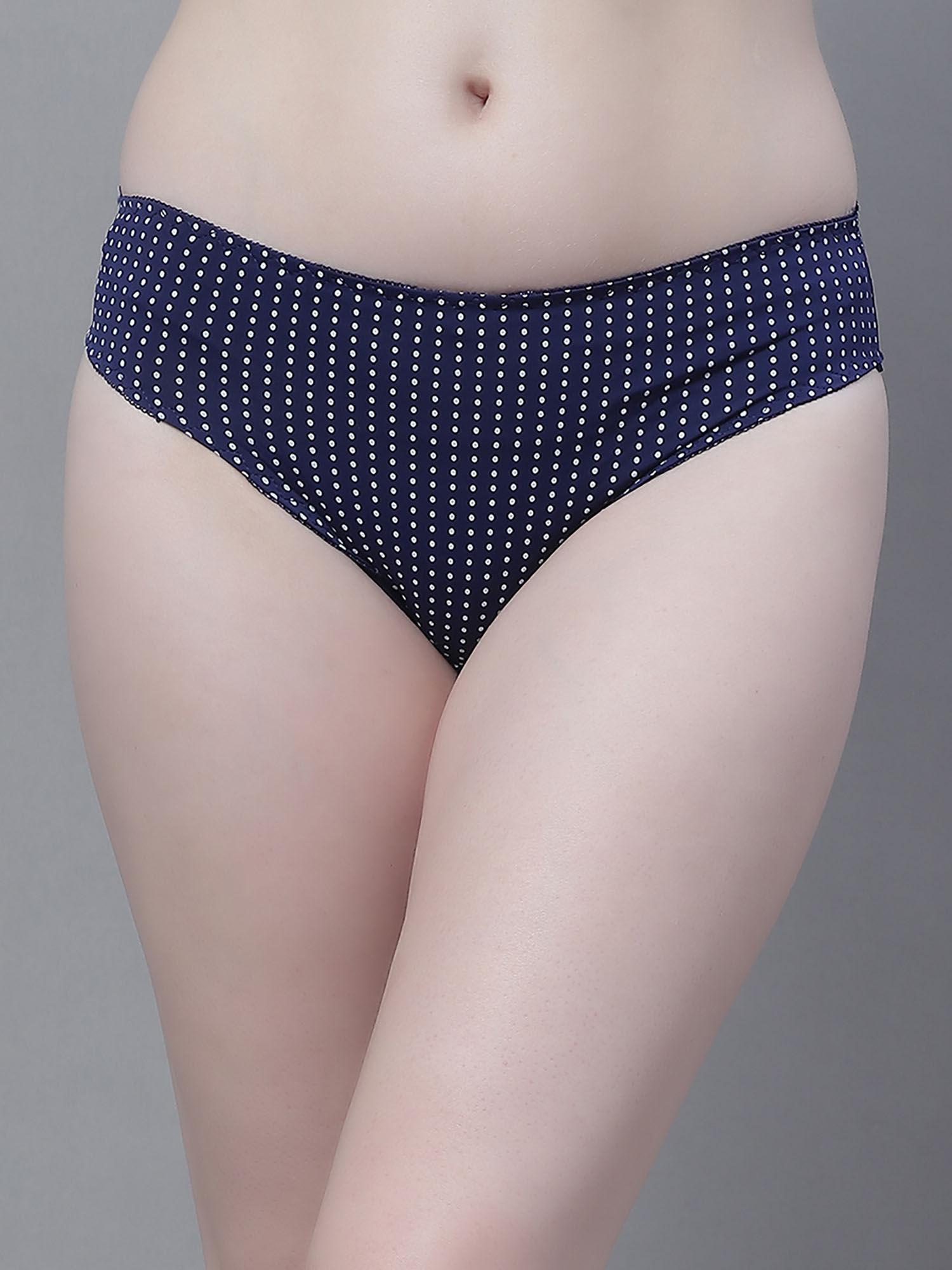 mid waist polka dot print bikini panty in polyester