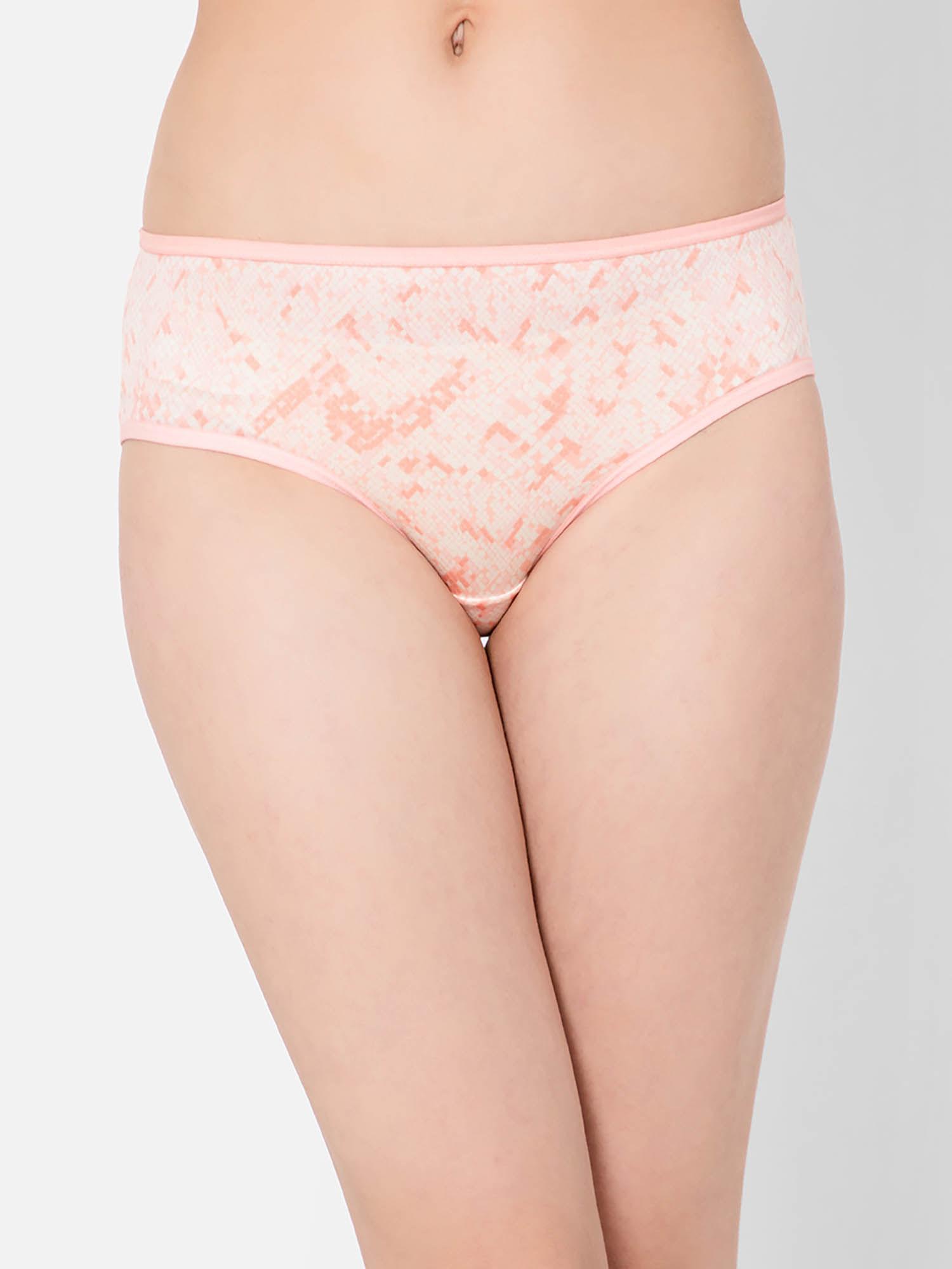 mid waist printed hipster panty in baby pink