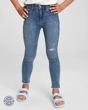 mid-wash high-rise skinny fit jeggings
