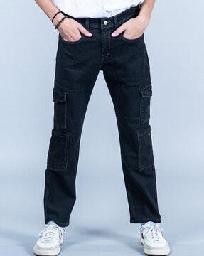 mid-wash baggy fit jeans