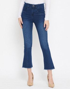 mid-wash bootcut jeans