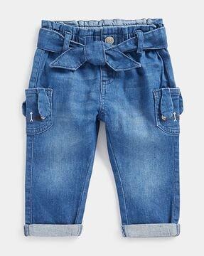 mid-wash cargo jeans