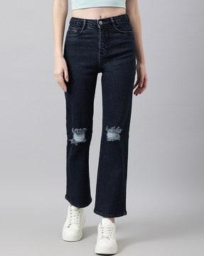 mid-wash high-rise relaxed jeans