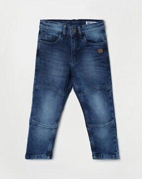 mid-wash mid-rise jeans