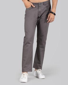 mid-wash mid-rise slim jeans