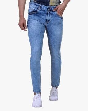 mid-wash regular fit jeans